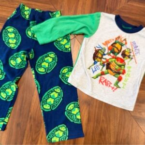 Kids Ninja Turtle Pajama Set - Green and Navy